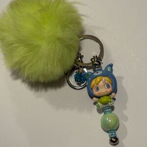 Custom PopMart PopBean Keychain Green Polar